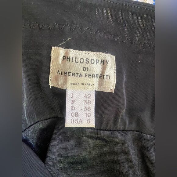 PHILOSOPHY DI ALBERTA FERRETTI LINGERIE DRESS BLACK SLEEVELESS MADE IN ITALY SZ6 - Picture 15 of 16